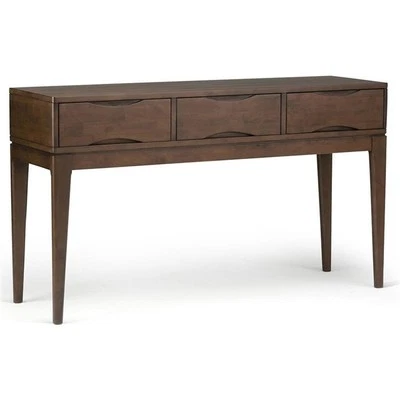Harper 54"W SOLID HARDWOOD Mid Century Modern Console Sofa Table in Walnut Brown - Image 1 of 4
