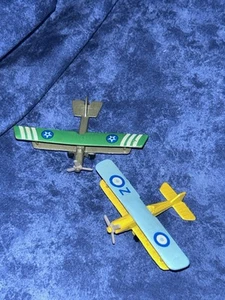 Collectors Set of 2 Miniature Biplanes Die-Cast Metal Collectibles - Picture 1 of 10