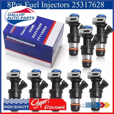 Inyectores de combustible de actualización 8 piezas 25317628 para Chevy Silverado GMC 99-07 4,8/5,3/6,0 L Foto 1 de 4