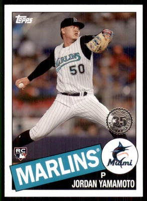 2020 Topps 1985 Tribute #85-58 Jordan Yamamoto Rookie Miami Marlins - Image 1 of 2