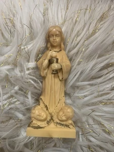 VINTAGE! Statuina Statua Religiosa Comunione Cristiana Cattolica Panis Angelicus - Foto 1 di 8