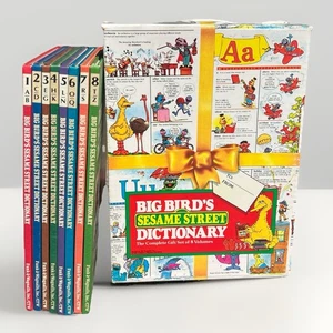 Big Bird's Sesame Street Dictionary Books 1-8 A-Z Complete Set 1981 w Box - Picture 1 of 14