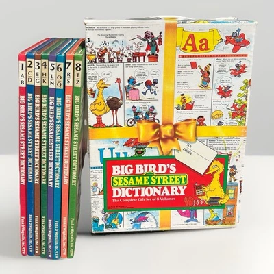 Big Bird's Sesame Street Dictionary Books 1-8 A-Z Complete Set 1981 w Box - Image 1 of 4