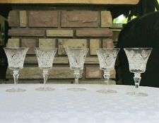 Vologne cristal Saint Louis. 5 verres à vin rouge N°3 H15,3cm. Estampillés.