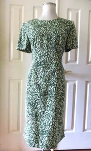 SAG HARBOR DRESS 1 Piece Women Multicor Green/White Size 14P New Vintage - Picture 1 of 4