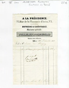 Paris IX ème 1 Rue de la Chaussée d'Antin - Fourreur - Comtesse De Boisé de 1851 - Picture 1 of 1