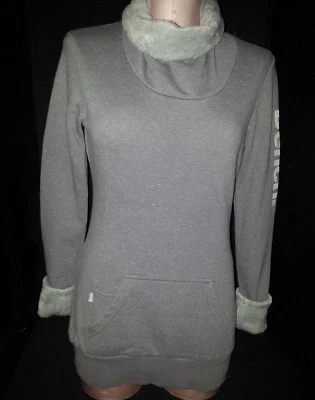 Sudadera pulóver cuello tortuga falso BENCH para mujer talla pequeña gris mezcla de algodón Foto 1 de 4