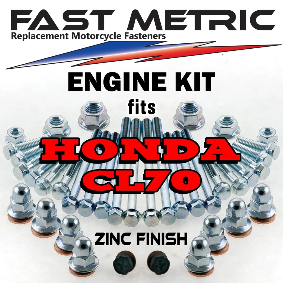 1969-1973 Honda CL70 Engine Rebuild Bolt Kit | FACTORY style ZINC Fasteners Foto 1 de 4