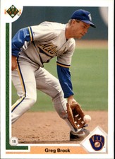 1991 Upper Deck Milwaukee Brewers Baseball Card #289 Greg Brock