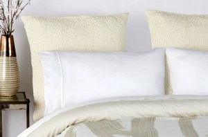 Kenneth Cole Reaction Brush Stroke crema testurizzata increspata Euro Sham 26"x26" - Foto 1 di 4