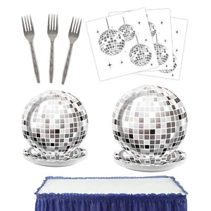 96pcs Paper Plates Disco Party Tableware Plates Disco Disposable Tableware Set - Picture 1 of 9