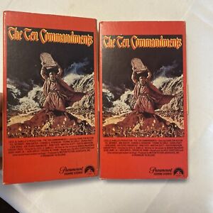 PART 1 & PART 2  VHS BUNDLE - The Ten Commandments VHS Original 1980