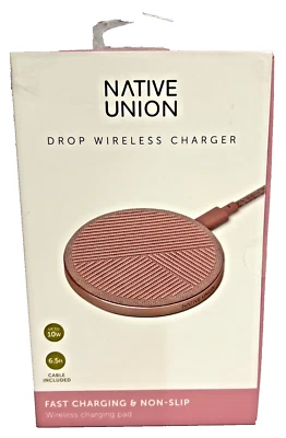 New Native Union Dock Wireless Charger iPhone Qi Fabric Rose - Image 1 of 2