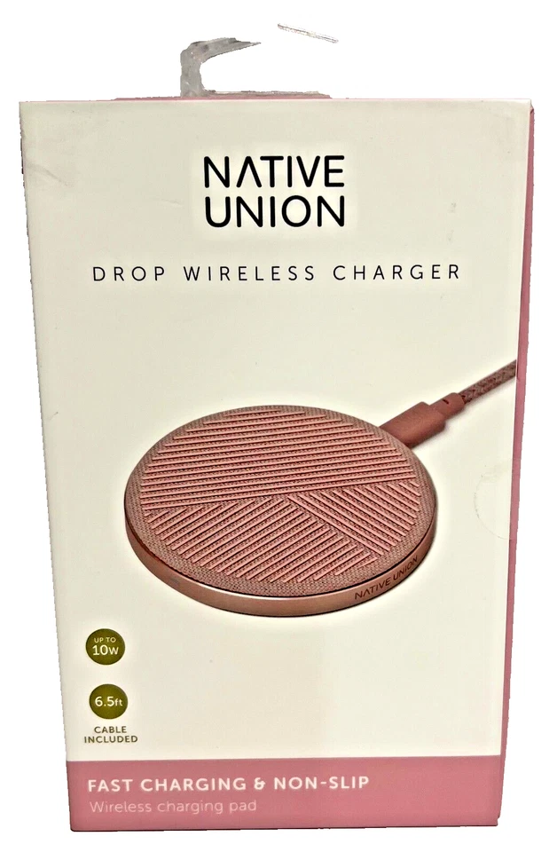 New Native Union Dock Wireless Charger iPhone Qi Fabric Rose - Image 1 of 2