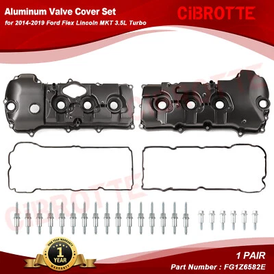Left&Right Valve Cover w/ Gasket for 2014-2019 Ford Flex Lincoln MKT 3.5L Turbo - Image 1 of 4