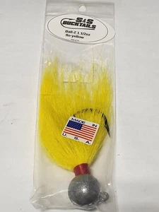 1 ORIG. S&S Bucktails BALL-Z Jig PLAIN/FLO. YEL 1.5 oz. NATURAL HAIR - FREE SHIP - Picture 1 of 2