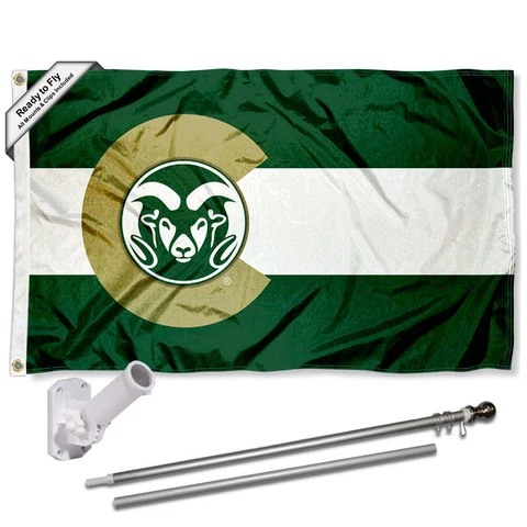 Colorado State Rams CO State Flag Pole and Bracket Gift Package Cover