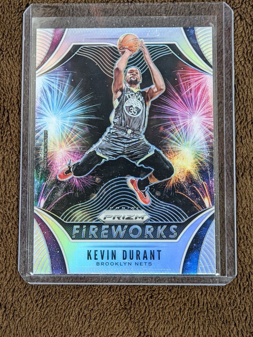 2019-20 PRIZM SILVER FIREWORKS KEVIN DURANT NETS