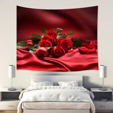 Romance Love Roses Wall Art Extra Large Tapestry Wall Hanging Fabric Flower
