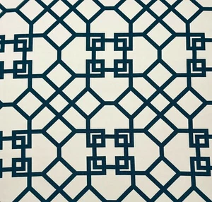 KRAVET WINDSOR SMITH GARDEN INDIGO BLUE GATE 100% LINEN FABRIC BY YARD 54"W - Picture 1 of 6