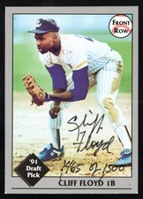 1991 Front Row Draft Picks Cliff Floyd Autographed Rookie Card /1500