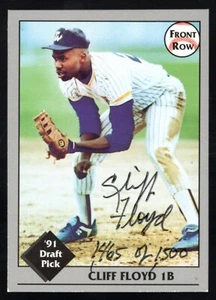 Tarjeta de novato autografiada por Cliff Floyd 1991 Front Row Draft Picks/1500 - Imagen 1 de 2