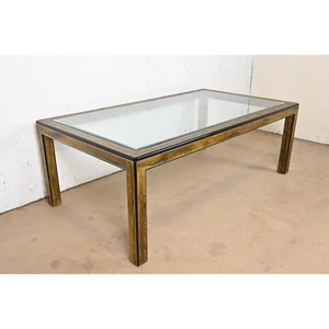 Bernhard Rohne for Mastercraft Hollywood Regency Acid Etched Brass Dining Table - Picture 1 of 9