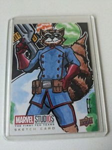 2018 Upper Deck Marvel Stud10s  Rocket Raccoon Sketch by Eric Fournier