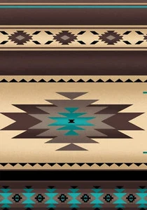 Tessuto a righe Tucson 201 seppia azteco sud-ovest nativi americani - Foto 1 di 1