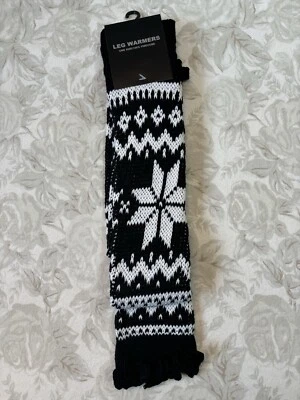 Calentadores de piernas Vicecose (copo de nieve negro/blanco) 100 % vicecose (rayón) tejido Foto 1 de 2