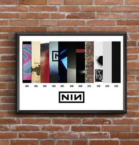 Neun Zoll Nägel - Diskographie - Multi Album Kunst Poster Druck tolles Weihnachtsgeschenk - Bild 1 von 12