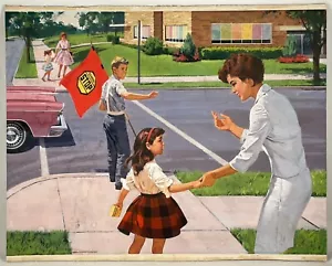 Original Gouache Illustration unsigniert (William Medcalf) Schule Xing ~1950er Jahre - Bild 1 von 7