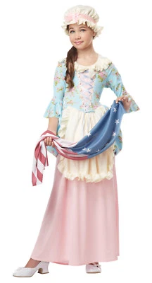 Betsy Ross Colonial Lady American Flag Child Costume - Image 1 of 2