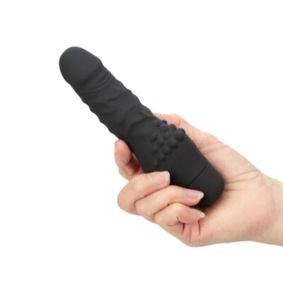 6.25" Black Silicone Vibrating Realistic Dildo Cock Vibrator Dong Couple Sex Toy - Imagem 1 de 4