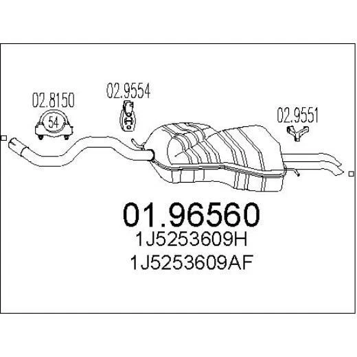 MTS Silencieux D'Échappement Pour VW Golf IV Variant 2.0 1.6 FSI - Photo 1/1