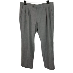 LRL Ralph Lauren Herren 36 x 29" grau Mikro Karo Anzughose Hose Plissee Poly - Bild 1 von 5
