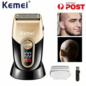 KEMEI 2IN1 Electric Shaver Hair Trimmer Clippers Razor Rotary Beard LCD USB AU - Picture 1 of 8