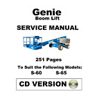 Genie S-60 / S-65 Boom Lift Service Repair Maintenance Manual - Cd (Disc)