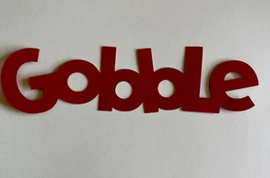 Thanksgiving GOBBLE Word Title paper piece for scrapbooking, card making Handmad - Bild 1 von 4