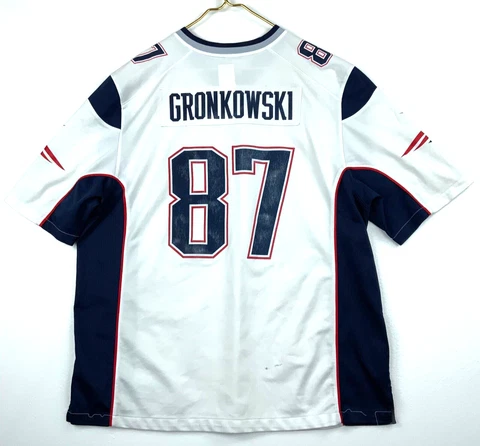 Rob Gronkowski #87 New England Patriots Nike Jersey Size 2XL White Nfl Cover