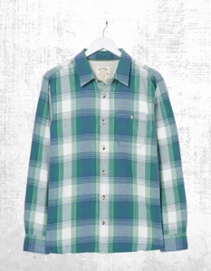 Ex Fat Face Mens Cotton Ombre Check Shirt in Washed Blue Checks - Picture 1 of 4