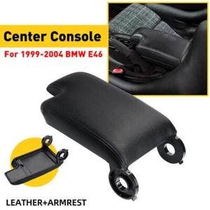 Center Console Lid Armrest Arm Rest Cover Black Fits BMW E46 3 Series 1999-2004 - Picture 1 of 10