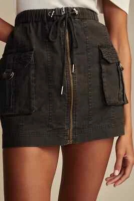 Lucky Brand Womens Army Cargo Linen-Blend Military-Inspired Mini Skirt MSRP $79 - Image 1 of 4