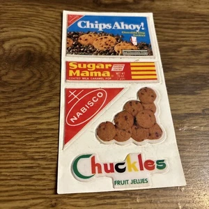1980s Nabisco Puffy Stickers Sheet Sugar Mama, chips ahoy, Chuckles- Gordy Intl - Picture 1 of 2