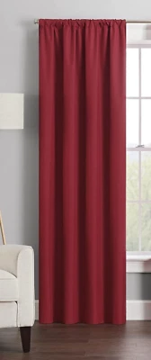 Eclipse Kendall Blackout Rod Pocket Panel Curtain 42"x84, Ruby, 1 Panel, New L2 - Image 1 of 4