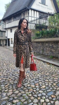 Vintage Leopard Print Faux fur Karen Millen Coat size 8 - Image 1 of 4