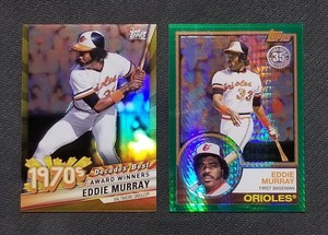 2020 DECADES BEST EDDIE MURRAY GOLD REFRACTOR /50 & 1983 GREEN REFRACTOR /99