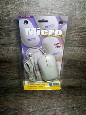 Vintage NEW Factory Sealed Micro Comfort PC Mouse PS/2 PD39P 1998 RETRO GAMING  - Image 1 of 4