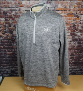 Under Armour Half Zip Fleece Jacket Sweatshirt Heather Gray Mens L Large - Picture 1 of 8