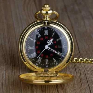 Klassische Herren Silber Glatt Quarz Taschenuhr Voll Jäger Anhänger Kette Geschenke - Bild 1 von 14